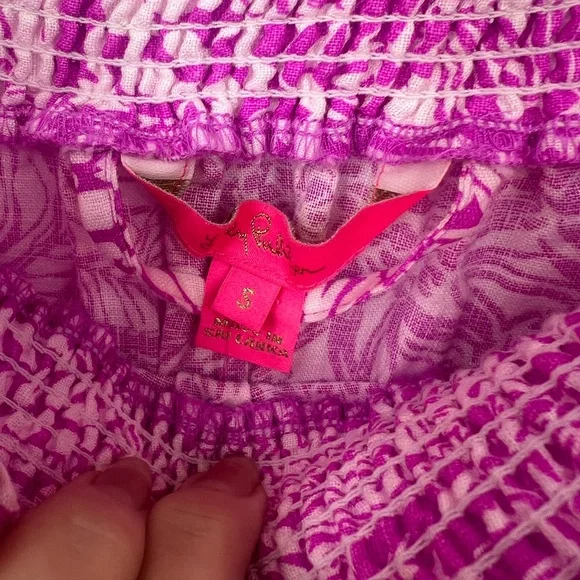 NWT LILLY PULITZER ISBELL OFF-THE-SHOULDER DRESS LINEN Retail $228 NWT - Picture 3 of 5